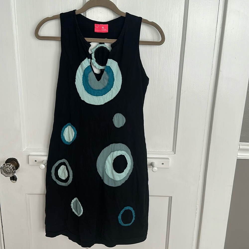 Black cotton sleeveless dress